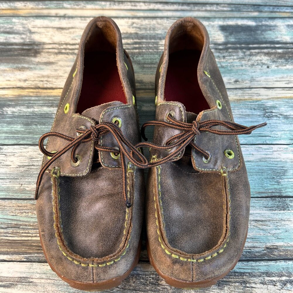 Twisted X Moccasins Womens Sz 5.5M Brown Leather Lace Up Comfort Casual Shoes